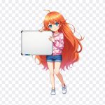 Anime Girl With White Board: Download this image featuring an anime girl holding a whiteboard, as seen in our blog post "Anime Girl With White Board."