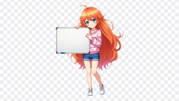 Anime Girl With White Board: Download this image featuring an anime girl holding a whiteboard, as seen in our blog post "Anime Girl With White Board."