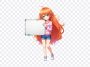 Anime Girl With White Board: Download this image featuring an anime girl holding a whiteboard, as seen in our blog post "Anime Girl With White Board."