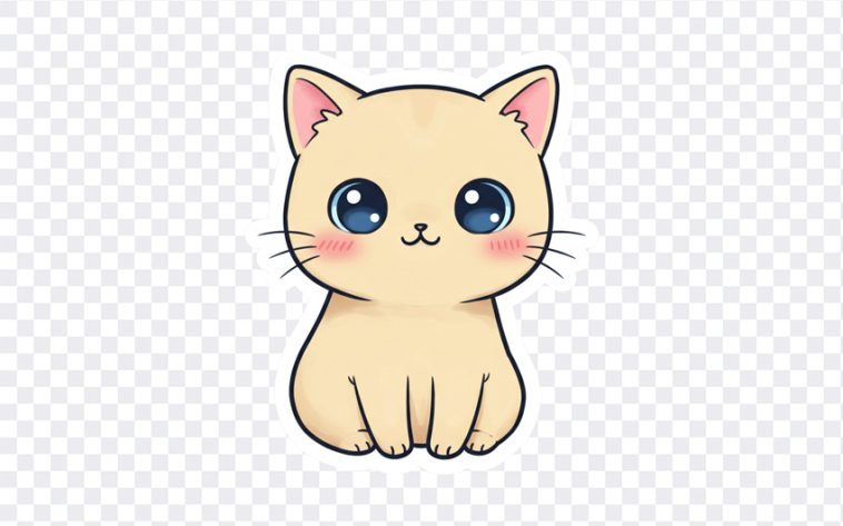 Cute Cat Sticker: Download this adorable cat sticker featured in our "Cute Cat Sticker" blog post! Perfect for your projects